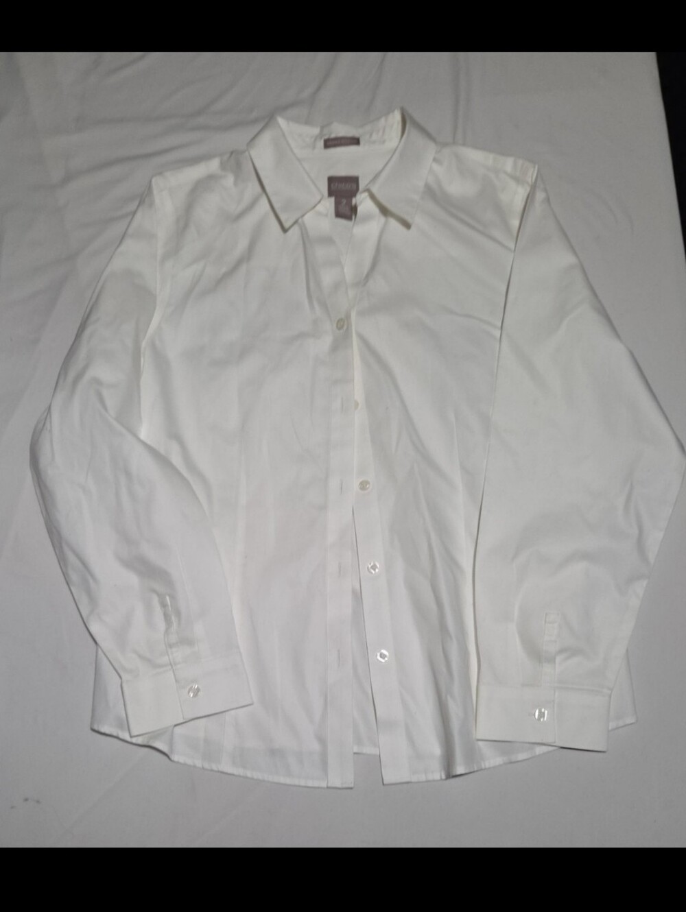 Chicos Women's size 2 XL white button down dress shirt #27